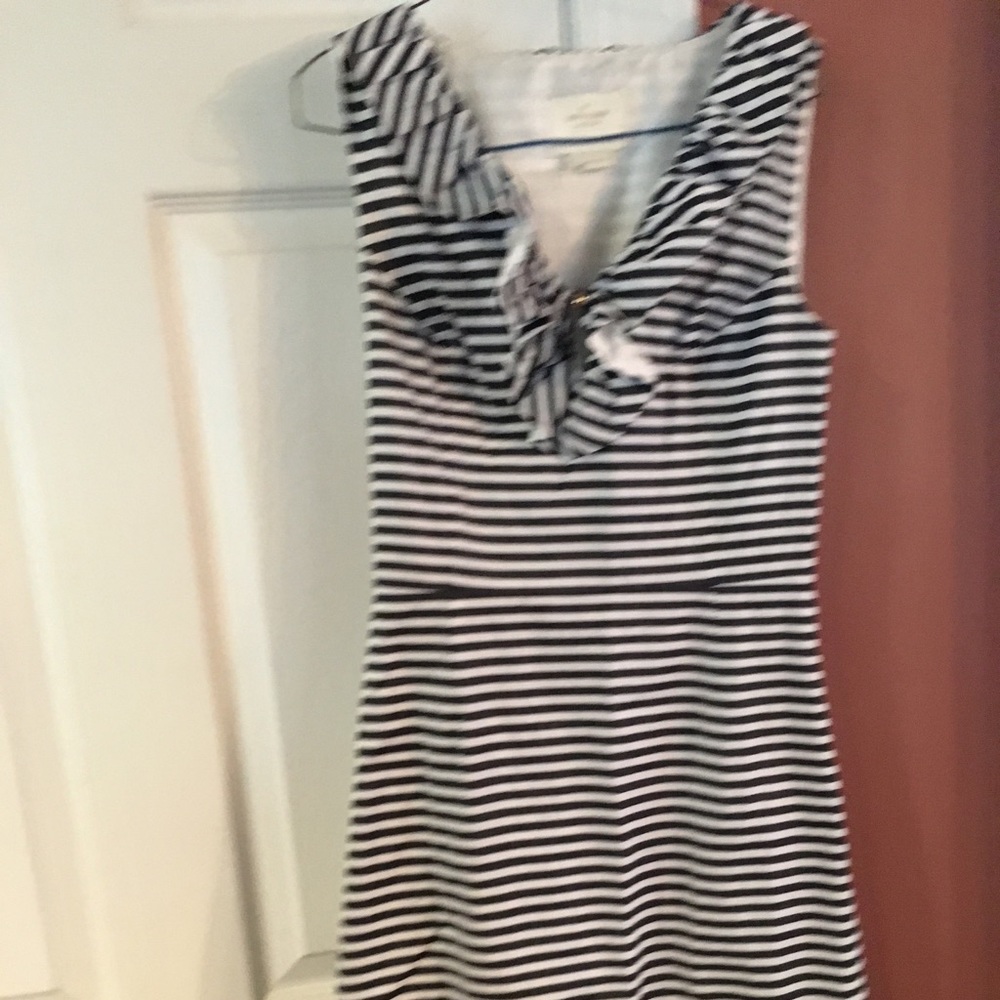 Kate Spade Black white striped dress size 2